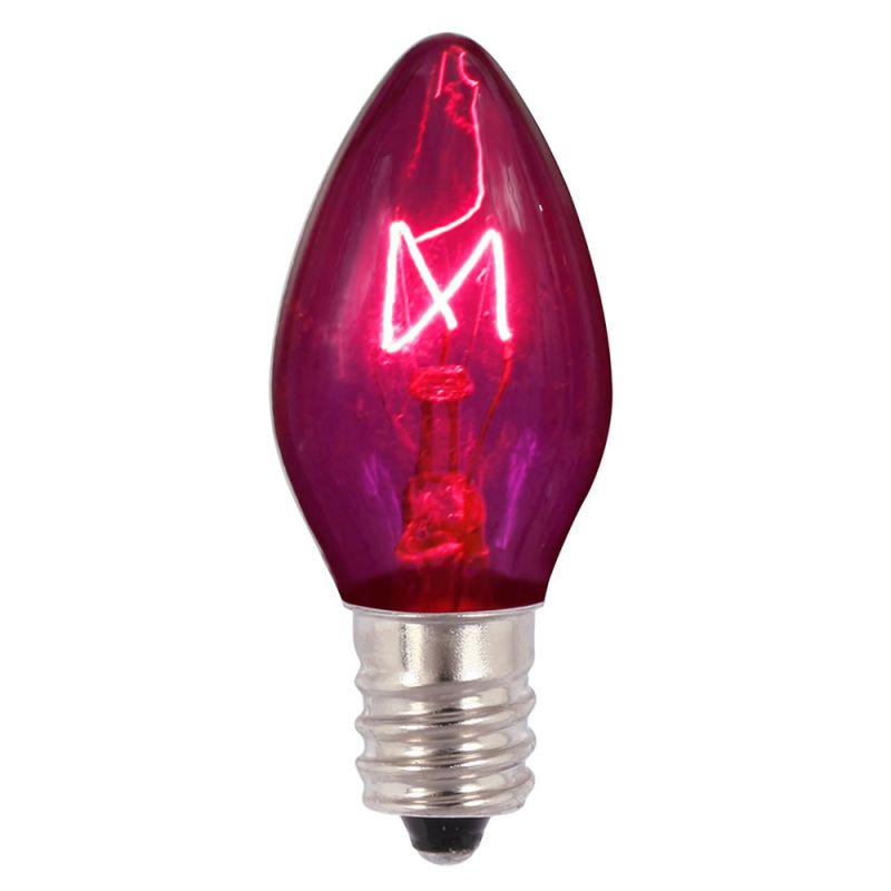 5 watt 120V C7 Transparent Purple Twinkle Replacement Bulb - Pack of 25