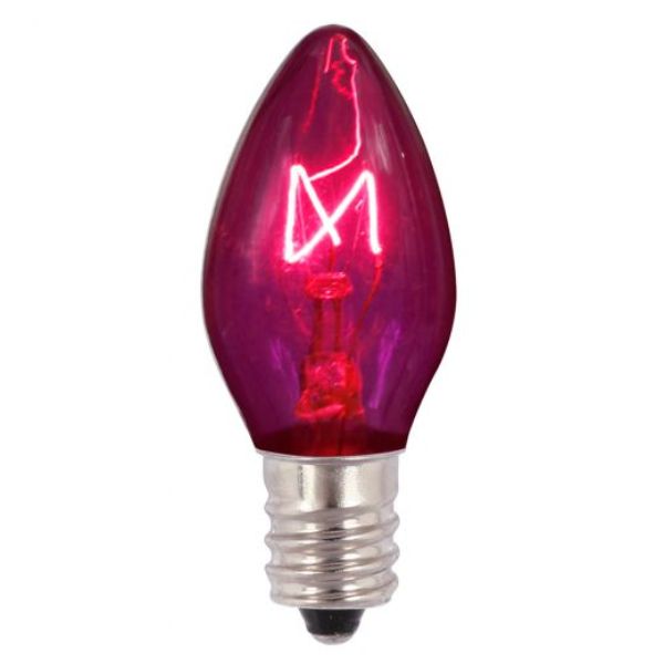 130V 5W C7 Transparent Replacement Bulb, Purple - Pack of 25