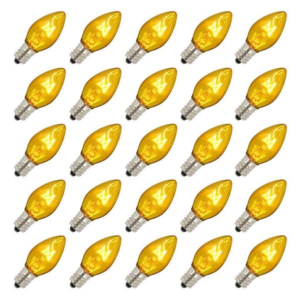 V471738-25 130V 7 watt E12 Base C7 Transparent Gold Replacement Bulb with E12 Base - Pack of 25