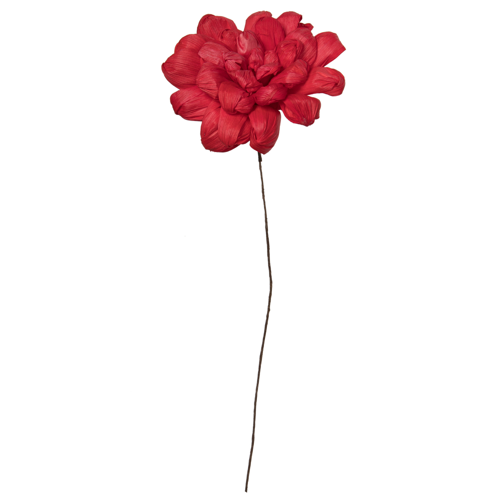 6 in. Maize Dahlia On Stem Artificial Flowers, Red - 18 in. - 6 per Bag