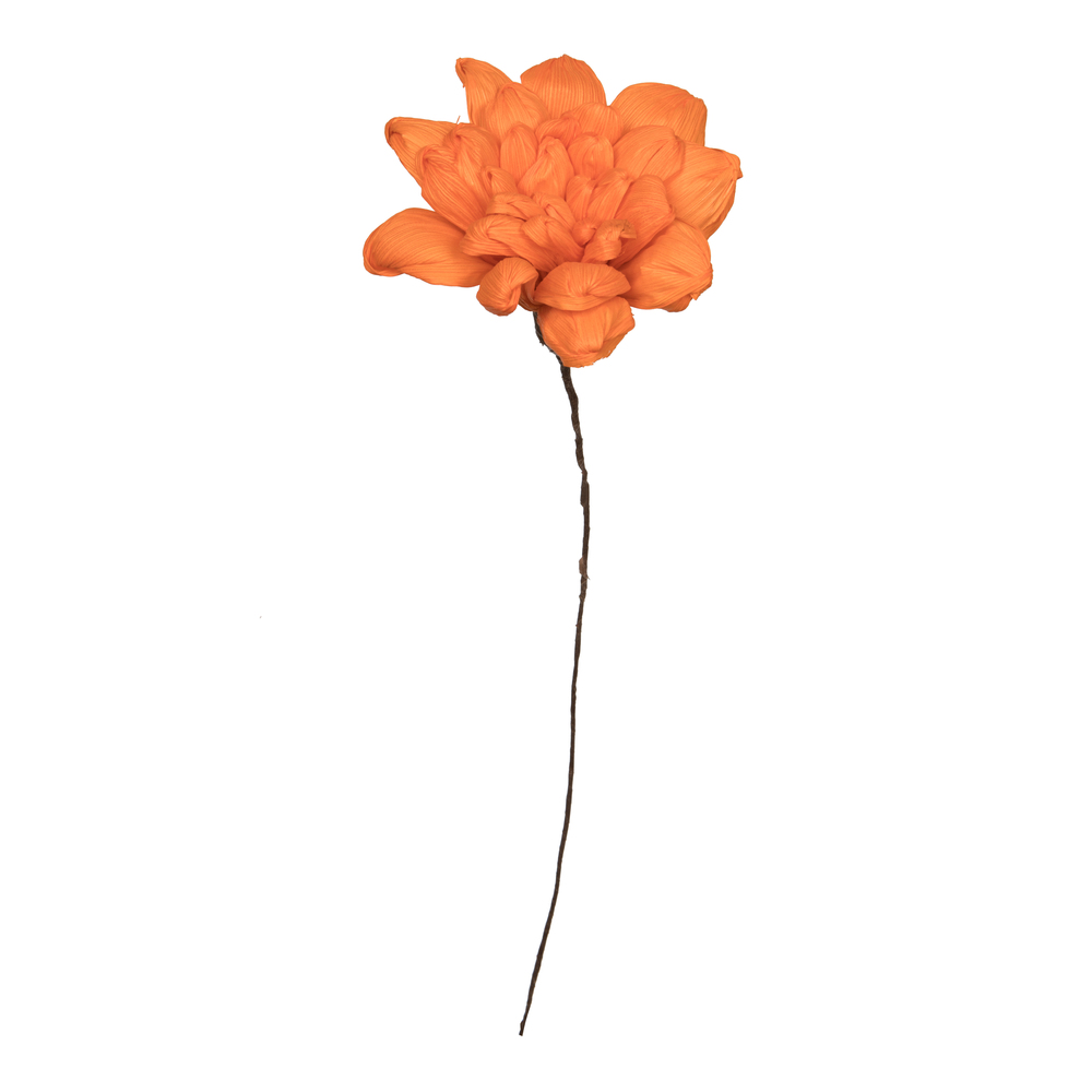6 in. Maize Dahlia On Stem Artificial Flower, Orange - 18 in. - 6 per Bag