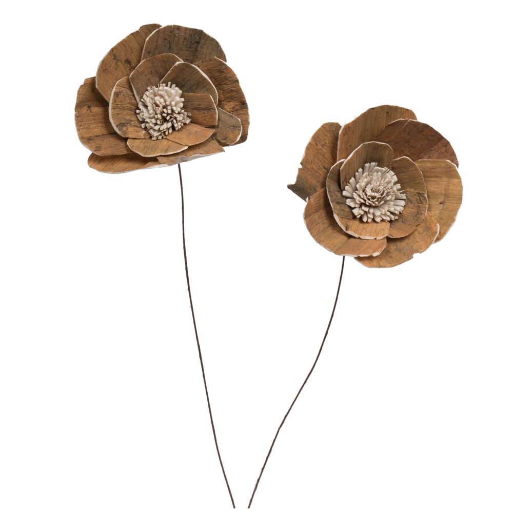4 in. Walnut Sola On Stem Flower Artificial Flower, Natural - 12 in. - 12 per Bag