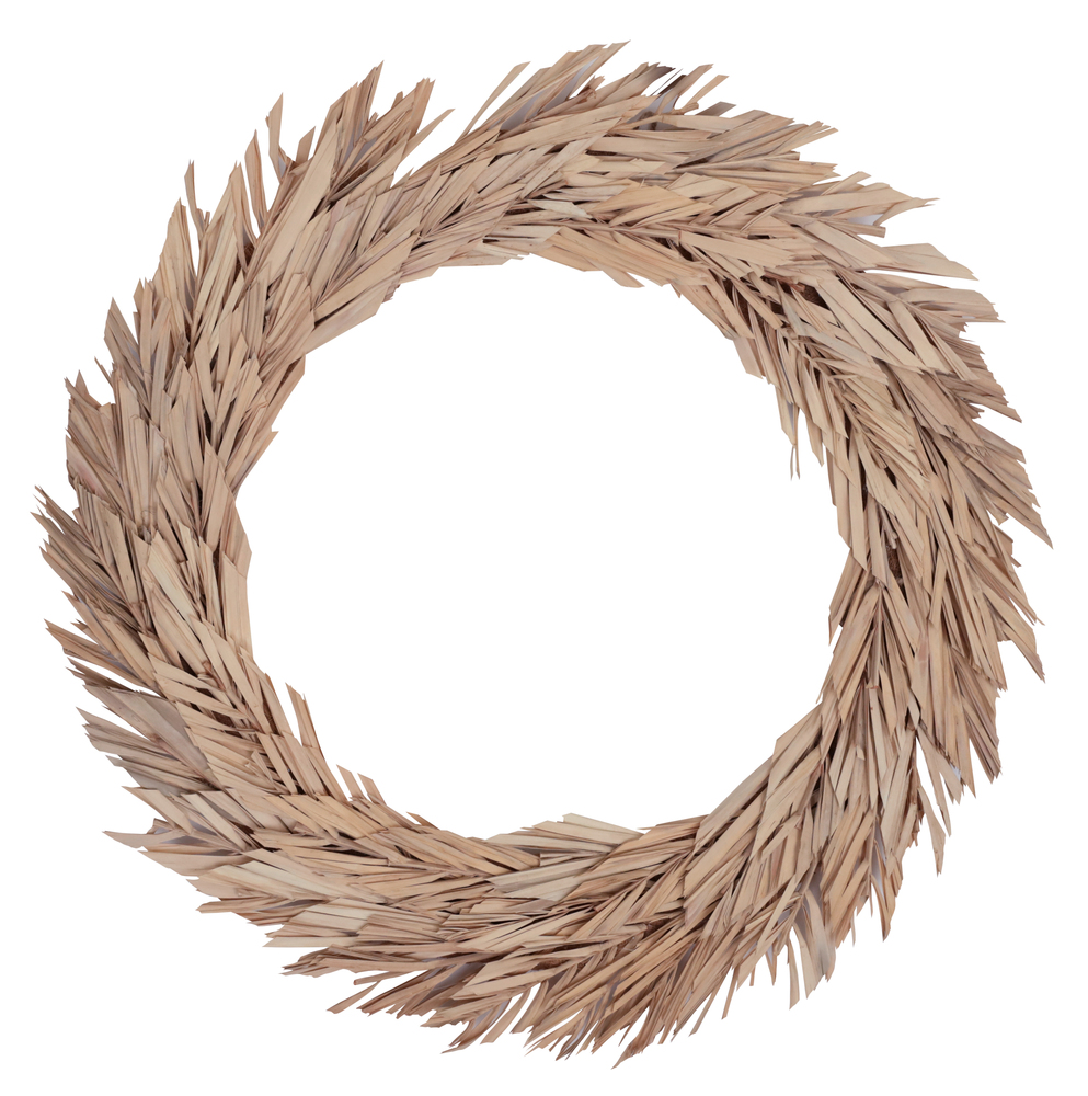 24 in. Bleached Canna Leaf Wreath