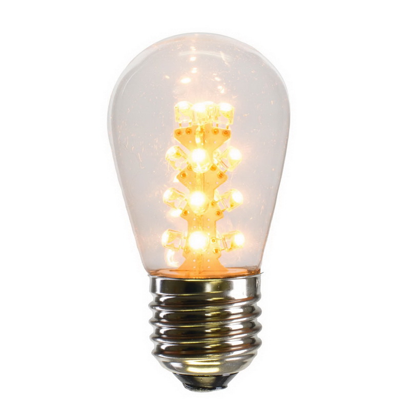 130V 1W S14 Transparent E26 Nickel Base LED Bulb, Warm White - Pack of 5
