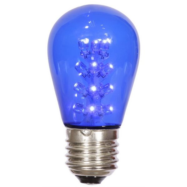 130V 1W S14 Transparent E26 Nickel Base LED Bulb, Blue - Pack of 5