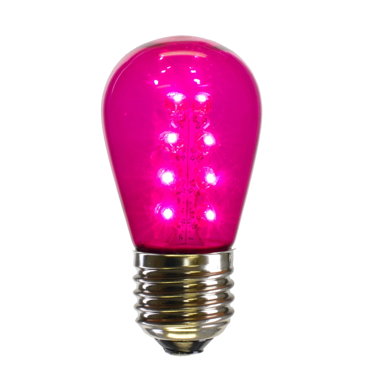 130V 1W S14 Transparent E26 Nickel Base LED Bulb, Pink - Pack of 5