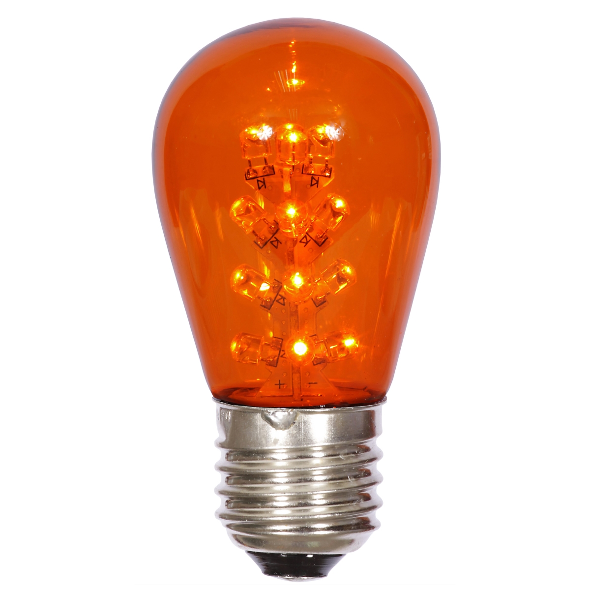 130V 1.3W S14 Transparent E26 Nickel Base LED Bulb, Amber - Pack of 5