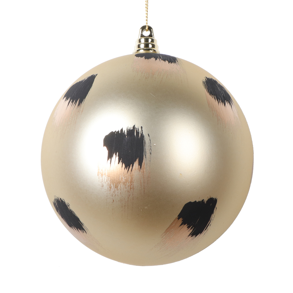 Picture of Vickerman MT220938 4.75 in. Brush Strokes Ball Ornament, Champagne - 4 per Bag