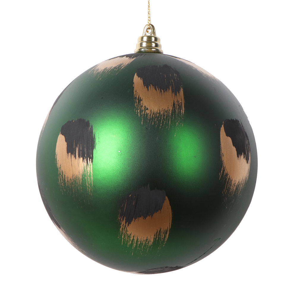 4.75 in. Brush Strokes Ball Ornament, Emerald - 4 per Bag