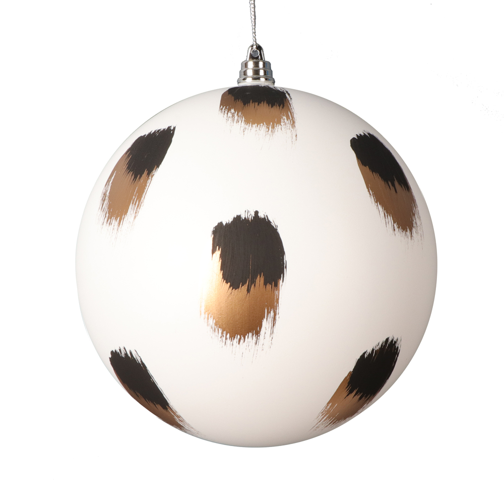 Picture of Vickerman MT221111 6 in. Brush Strokes Ball, White - 2 per Bag