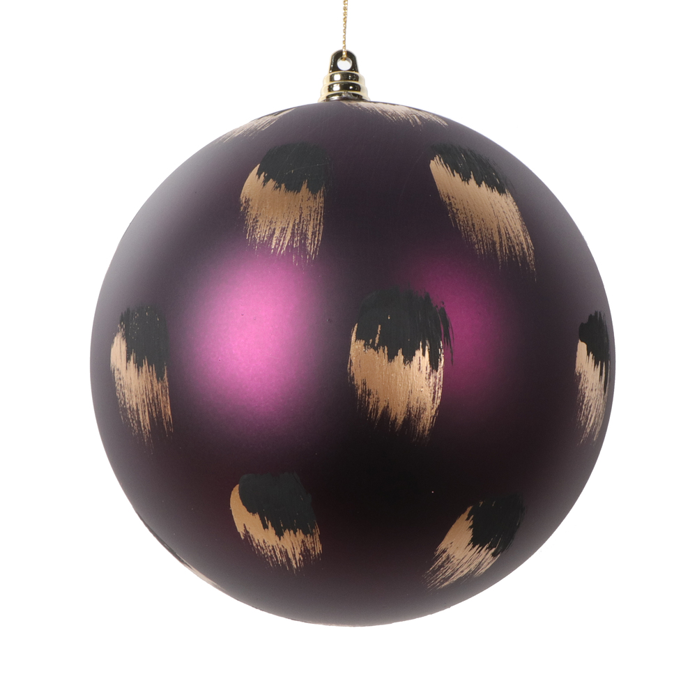 6 in. Brush Strokes Ball Ornament, Plum - 2 per Bag