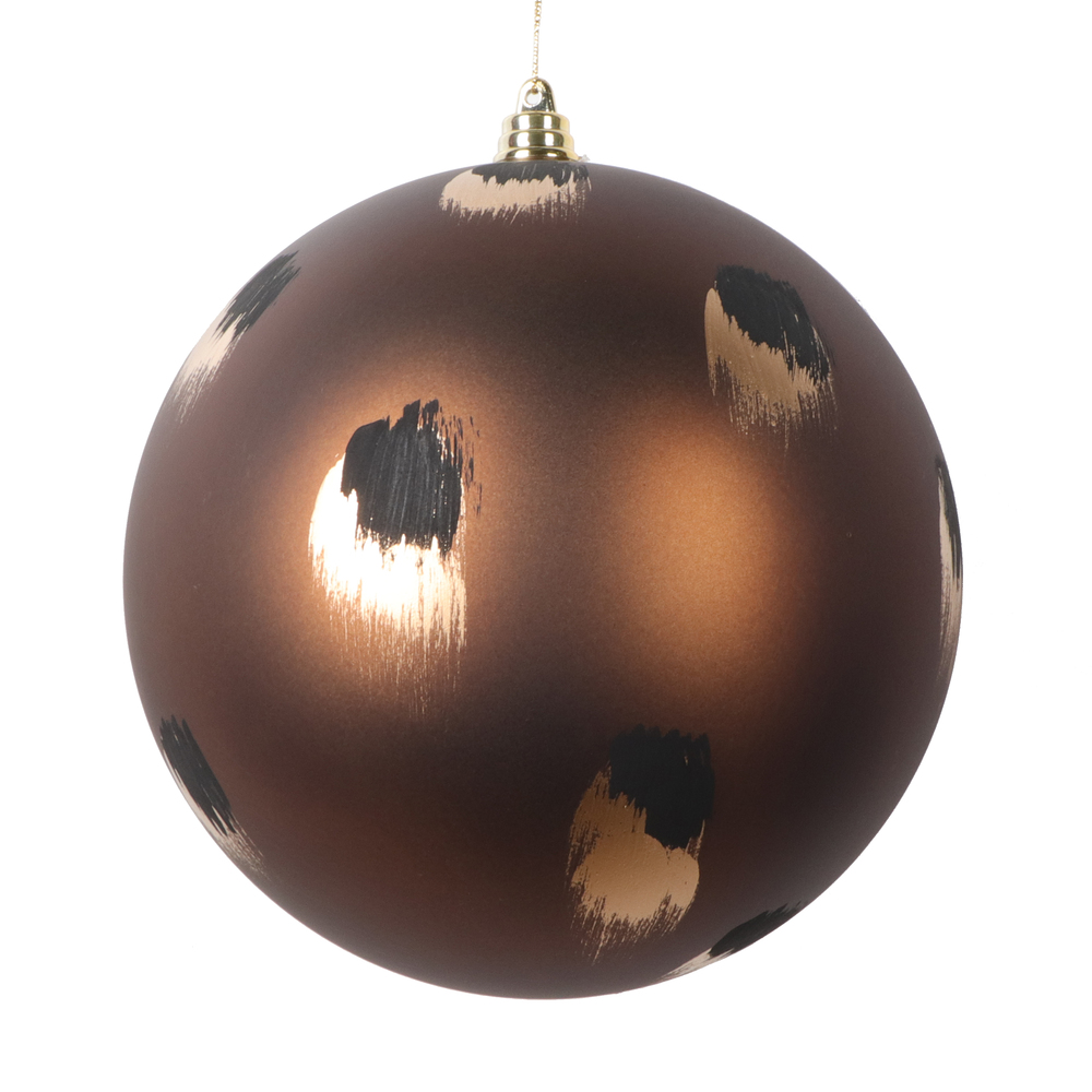 Picture of Vickerman MT221176 6 in. Brush Strokes Ball Ornament, Mocha - 2 per Bag