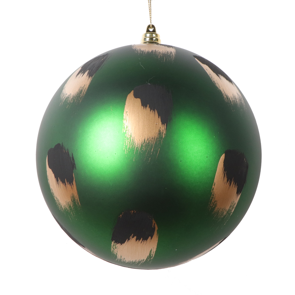 6 in. Brush Strokes Ball Ornament, Emerald - 2 per Bag
