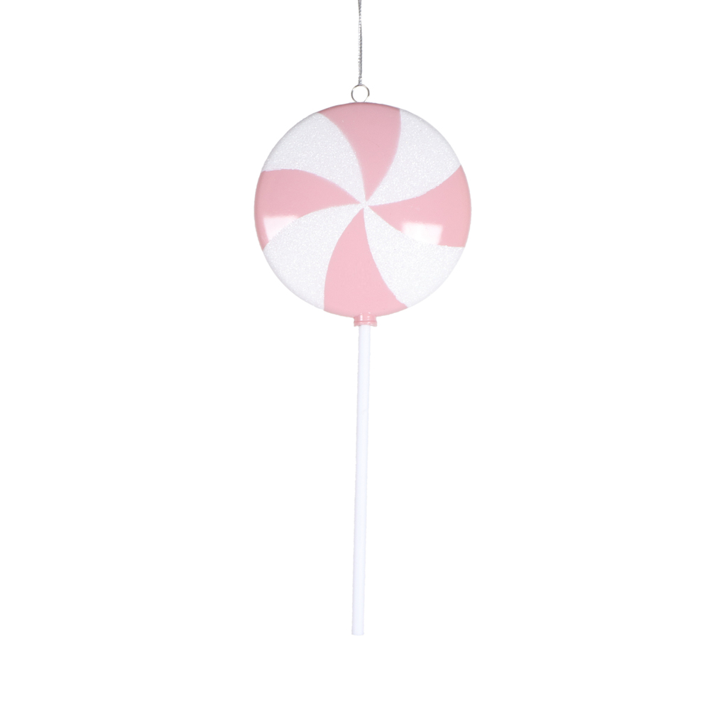 9 in. Flat Lollipop Ornament, Pastel Pink - 6 per Bag