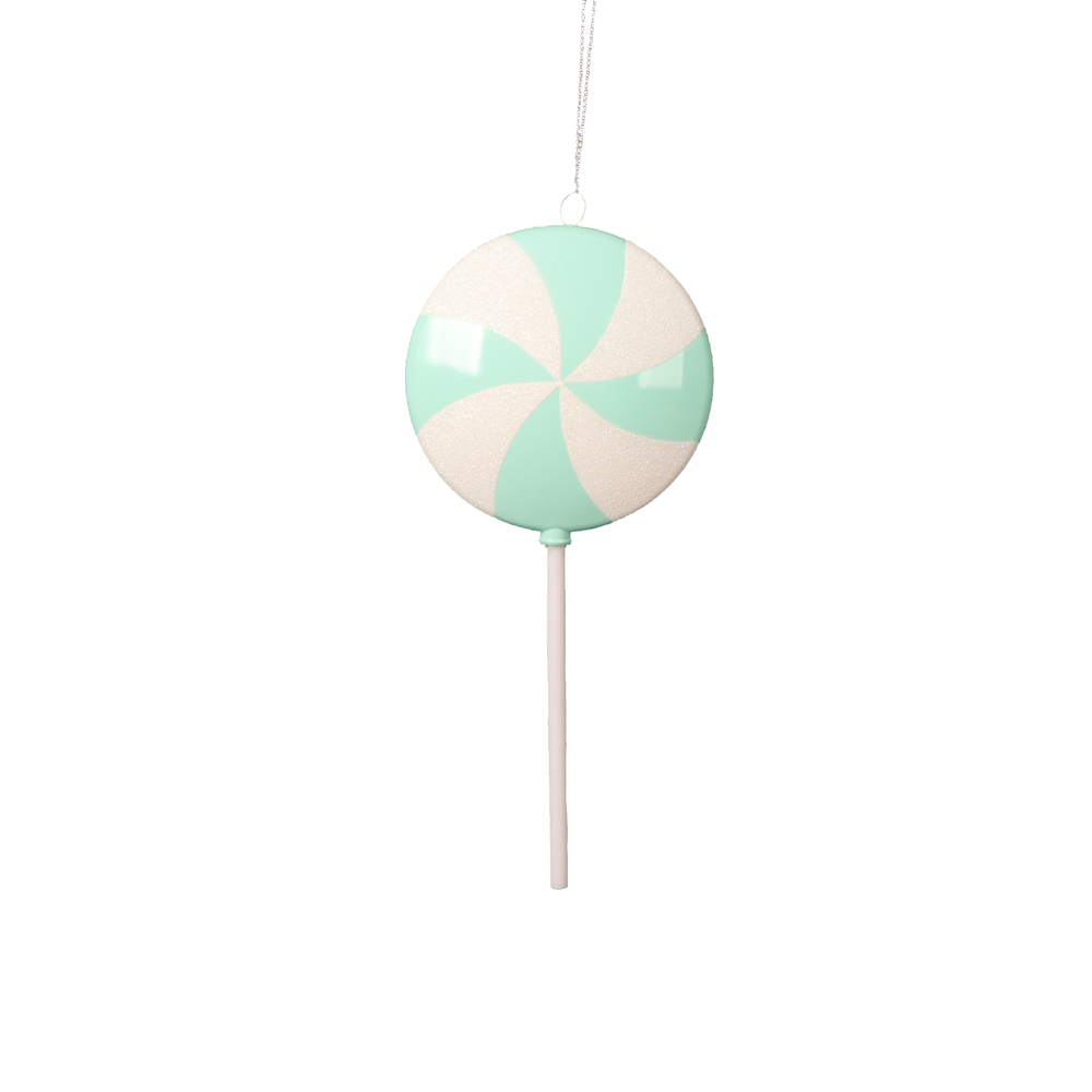 9 in. Flat Lollipop Ornament, Seafoam - 6 per Bag