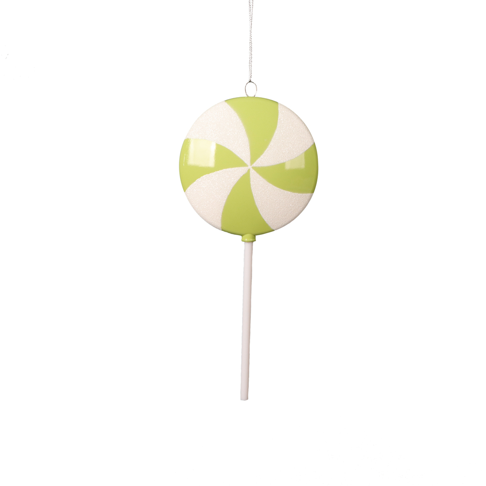 9 in. Flat Lollipop Ornament, Lime - 6 per Bag