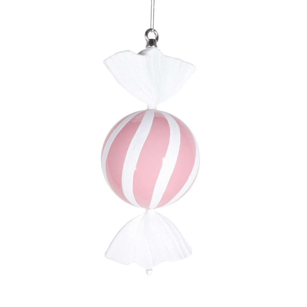 13 in. Round Swirl Candy Ornament, Pastel Pink