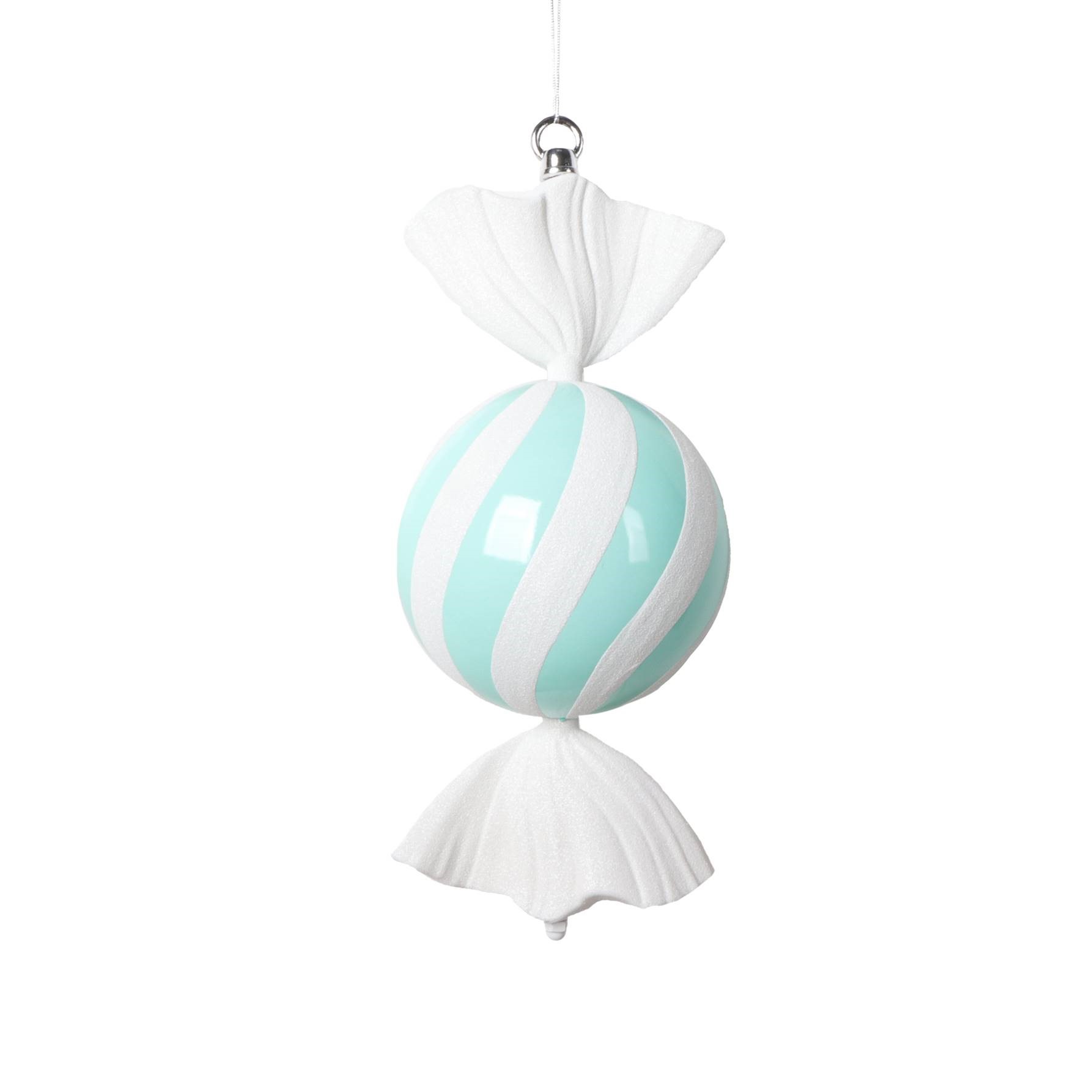 13 in. Round Swirl Candy Ornament, Seafoam