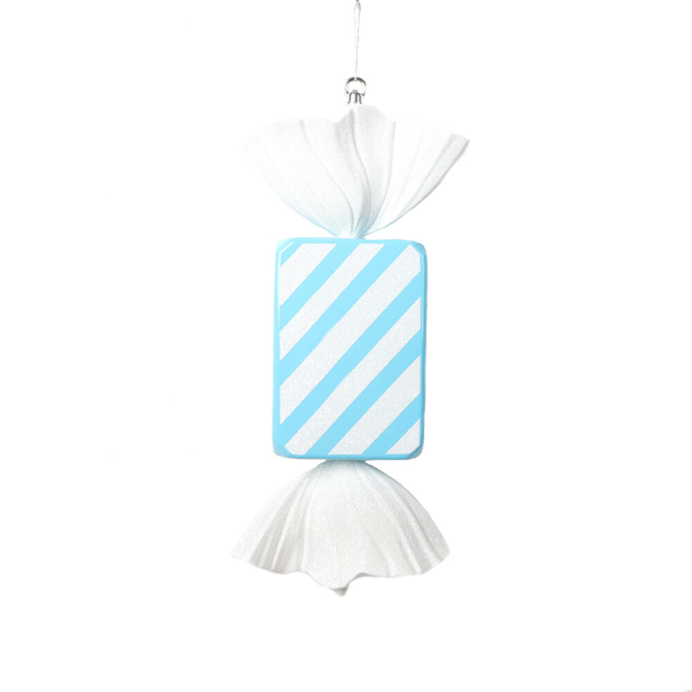 18.5 in. Rectangle Stripe Candy Ornament, Baby Blue