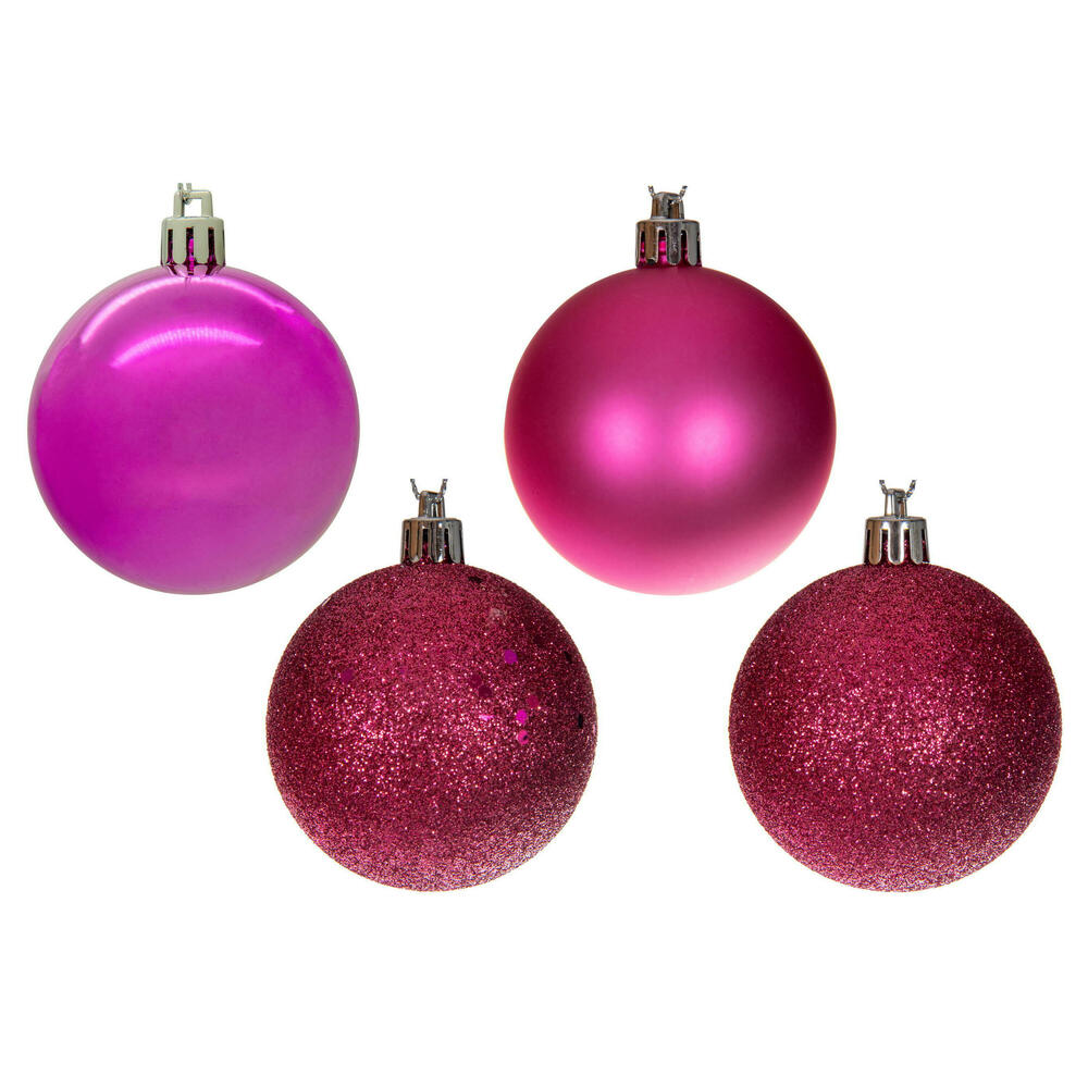 MT228532 4 in. Sugar Glitter Ball Ornament, Light Blue & White - 4 per Bag