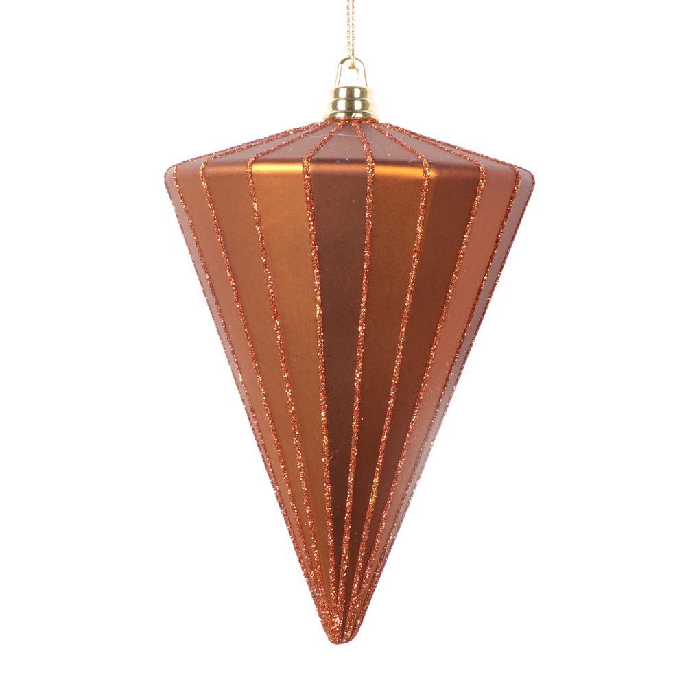 6 in. Matte Cone Ornament, Copper - 3 per bag