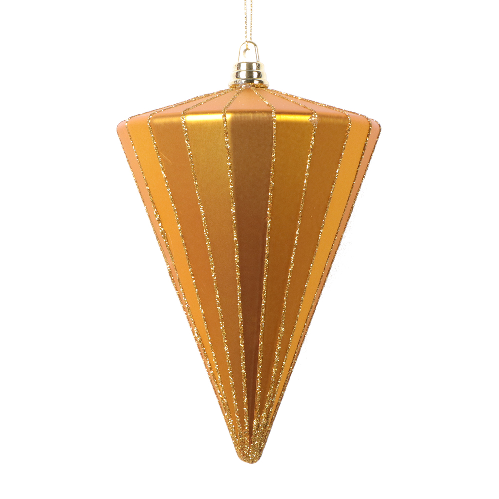 Picture of Vickerman MT224330 6 in. Matte Cone Ornament&#44; Antique Gold - 3 per Bag