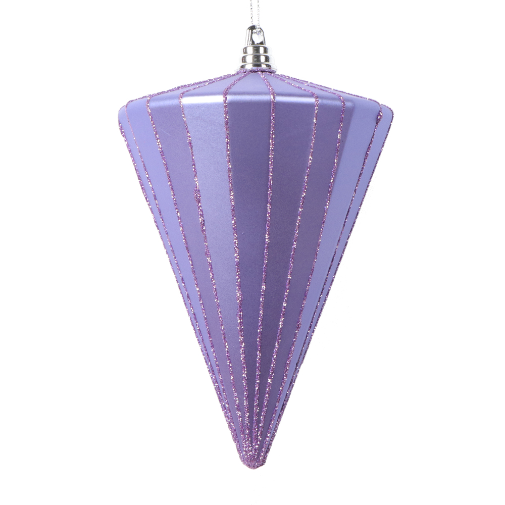 6 in. Matte Cone Ornament, Lavender - 3 per bag