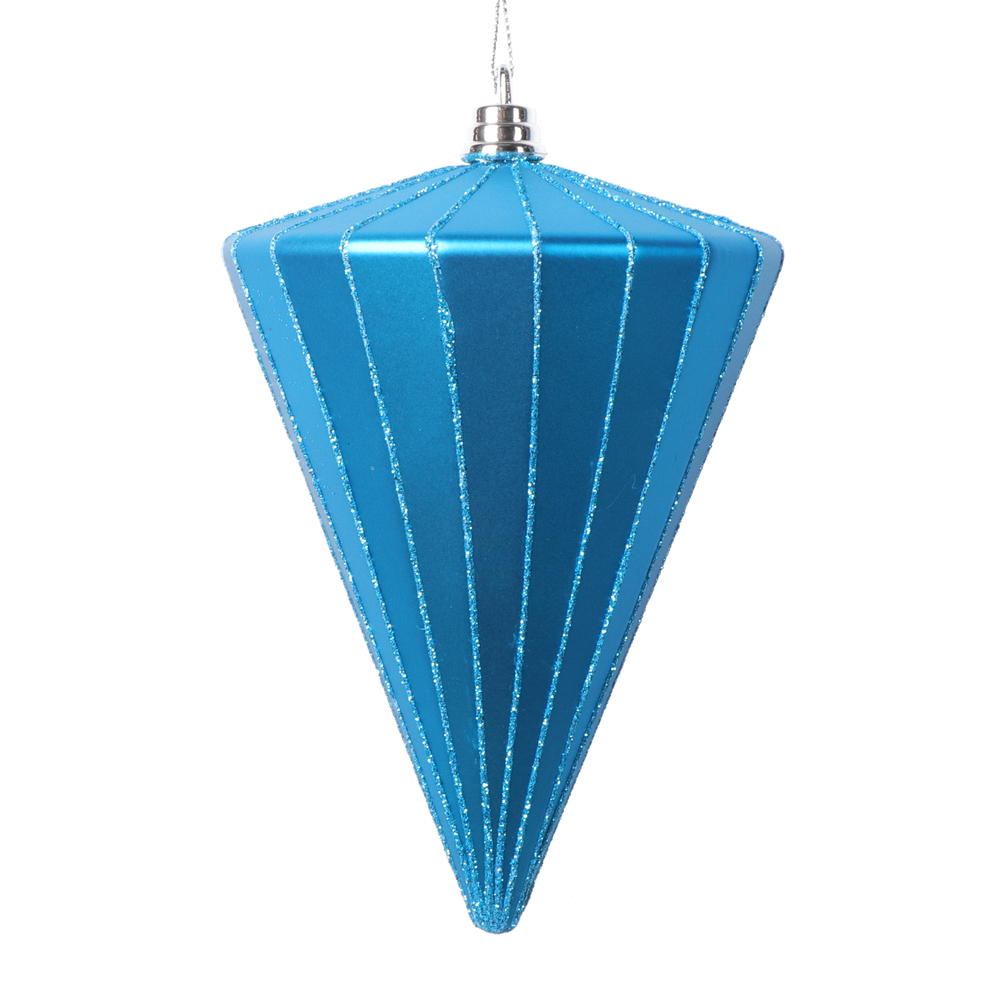 6 in. Matte Cone Ornament, Turquoise - 3 per bag