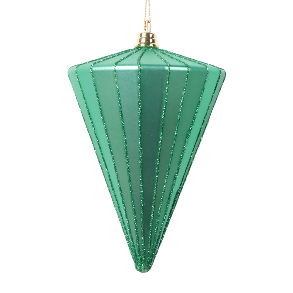 Picture of Vickerman MT224344 6 in. Matte Cone Ornament, Seafoam Green - 3 per Bag