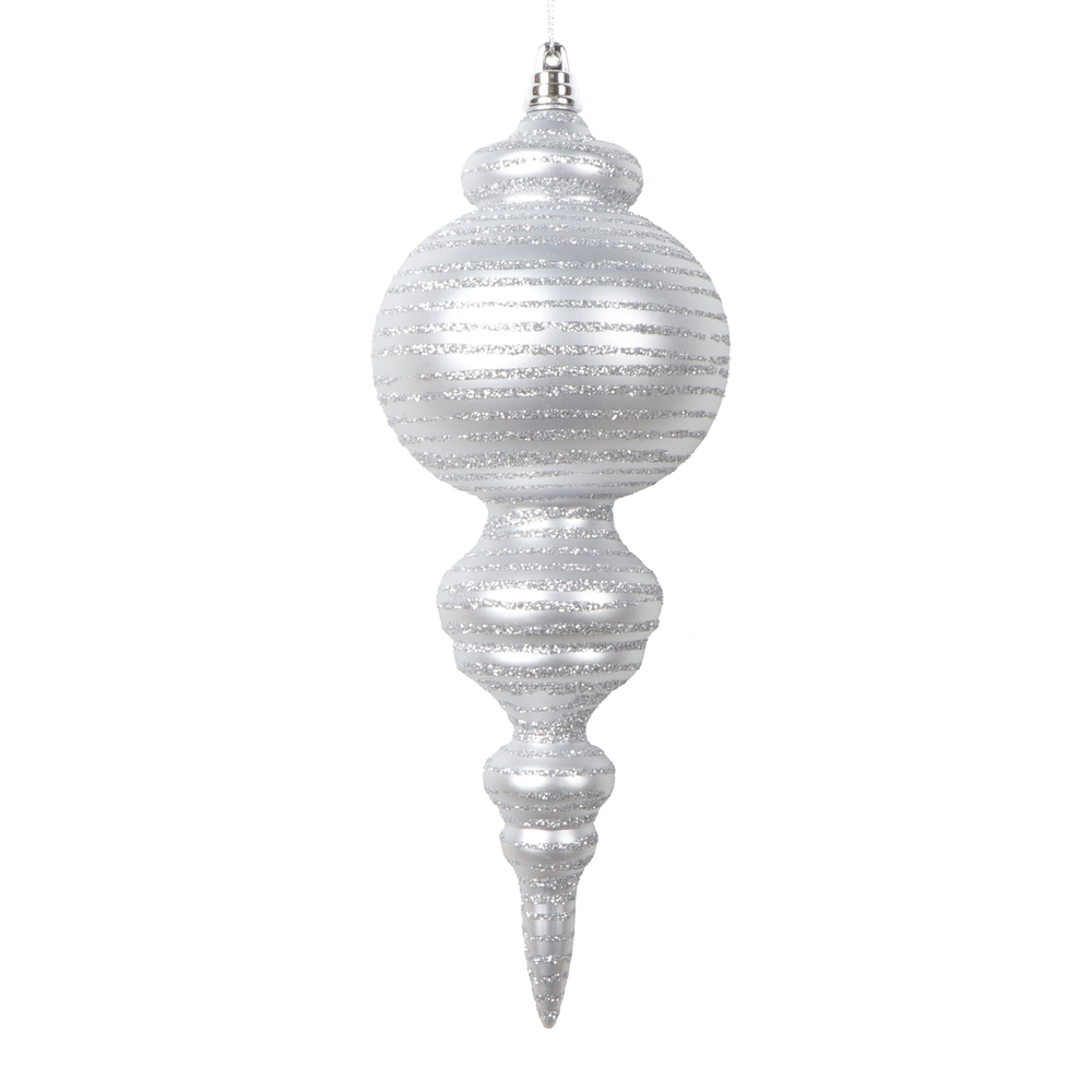Picture of Vickerman MT224507 10 in. Matte Cone Ornament&#44; Silver - 2 per Bag