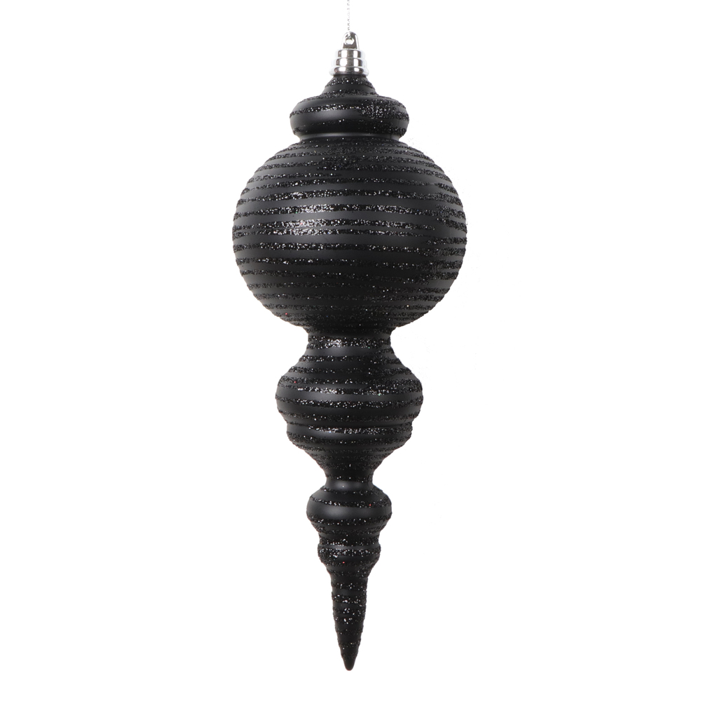 Picture of Vickerman MT224517 10 in. Matte Cone Ornament, Black - 2 per Bag
