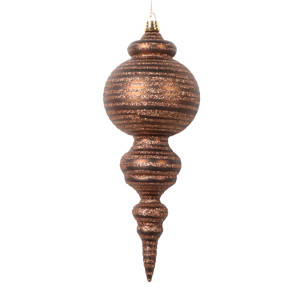Picture of Vickerman MT224576 10 in. Matte Cone Ornament, Mocha - 2 per Bag