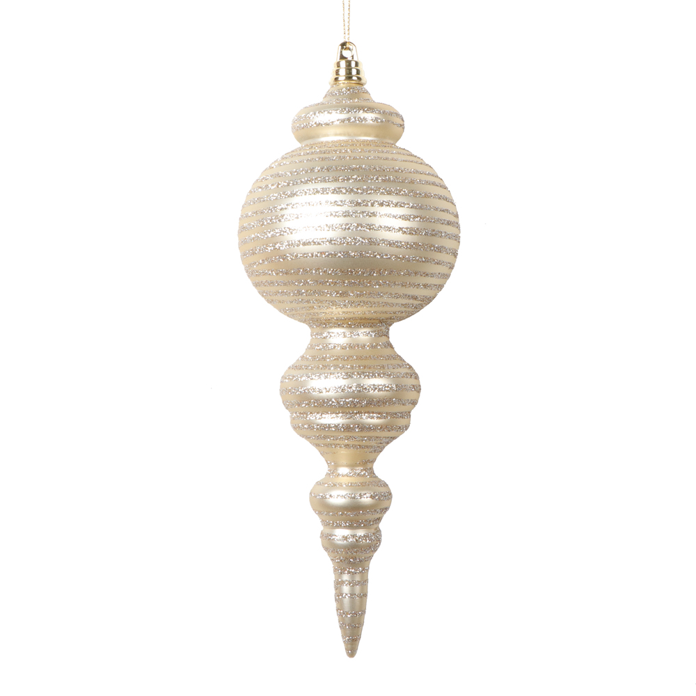 Picture of Vickerman MT224538 10 in. Matte Cone Ornament, Champagne - 2 per Bag