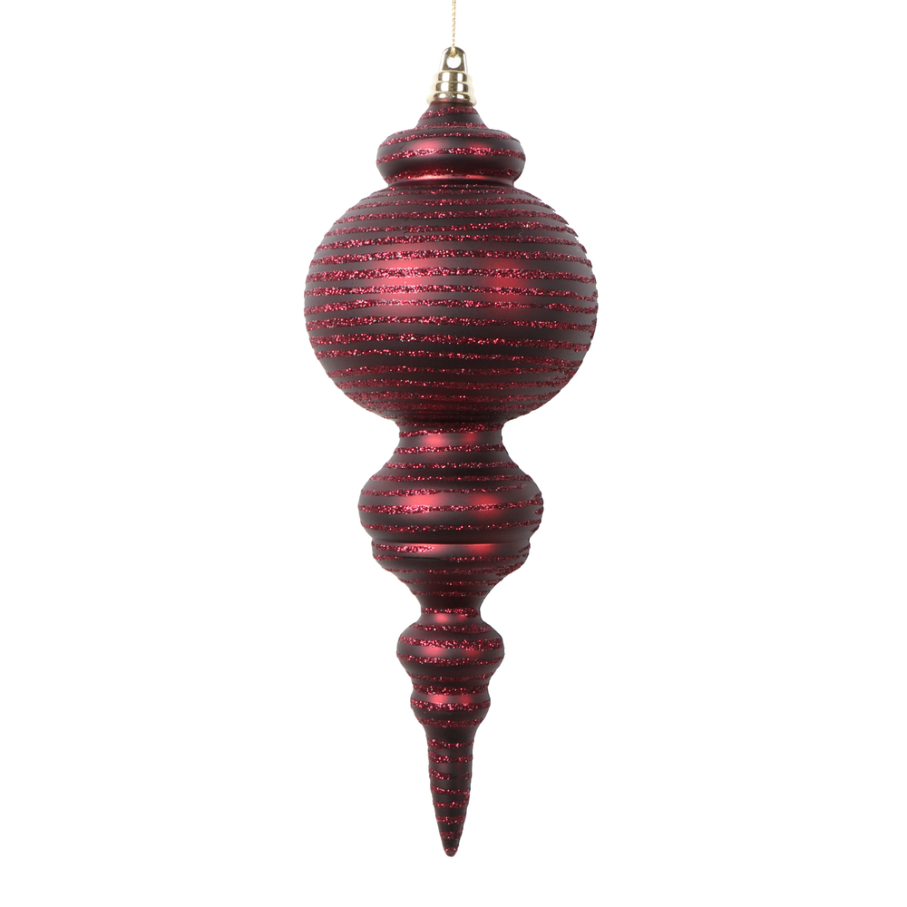 Picture of Vickerman MT224565 10 in. Matte Cone Ornament, Burgundy - 2 per Bag