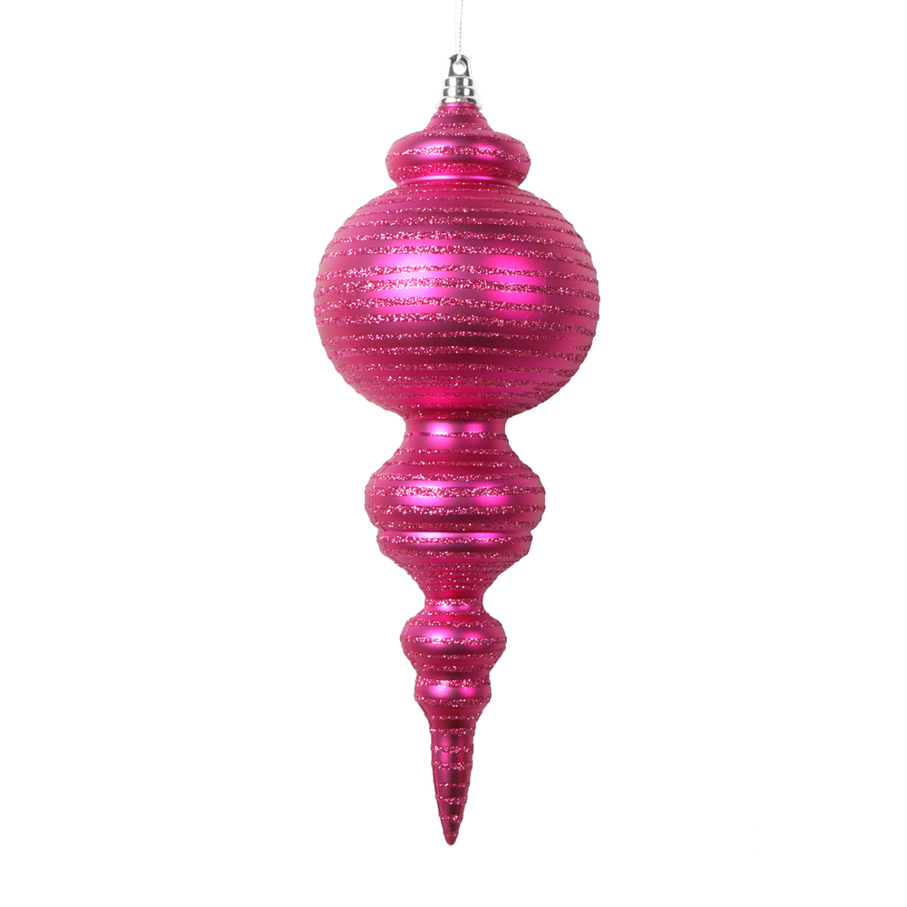 Picture of Vickerman MT224570 10 in. Matte Cone Ornament, Fuchsia - 2 per Bag