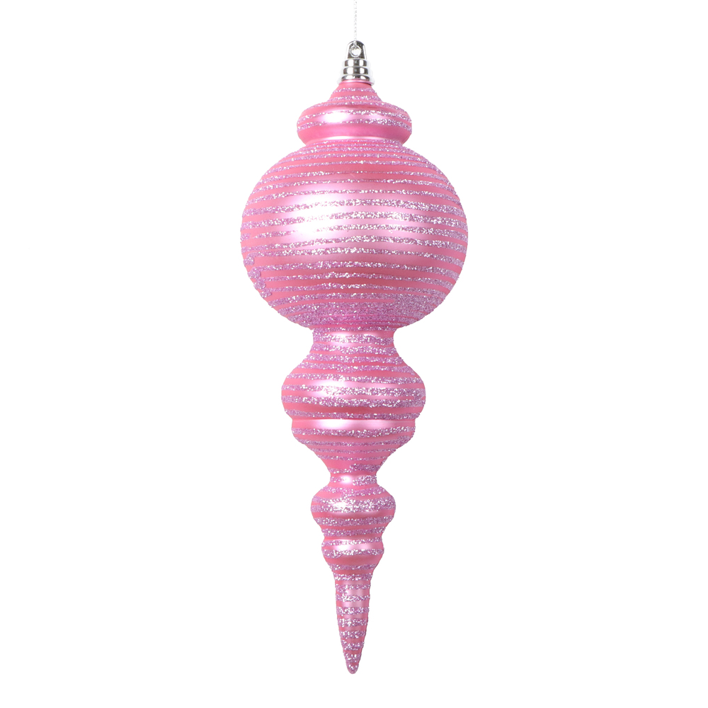Picture of Vickerman MT224579 10 in. Matte Cone Ornament, Pink - 2 per Bag