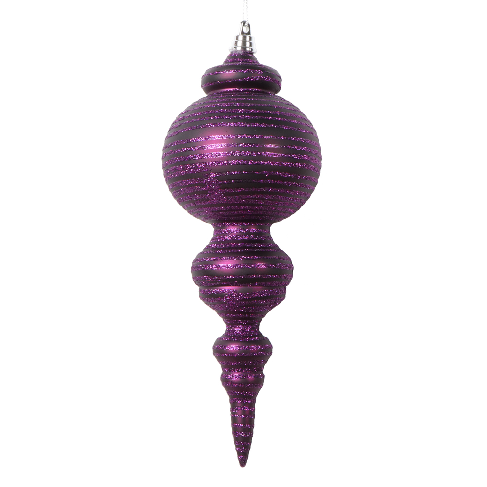 Picture of Vickerman MT224526 10 in. Matte Cone Ornament, Plum - 2 per Bag