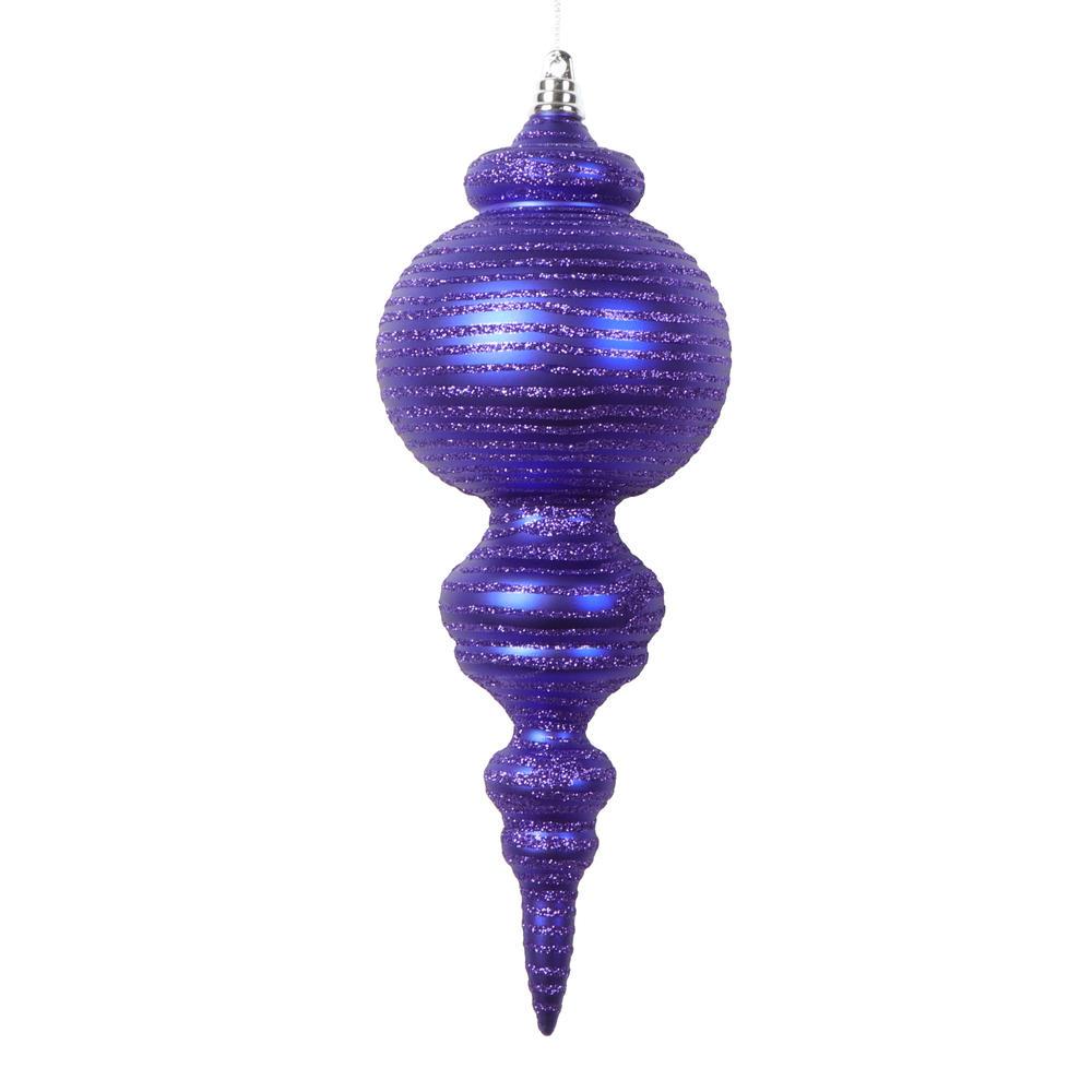 Picture of Vickerman MT224566 10 in. Matte Cone Ornament, Purple - 2 per Bag