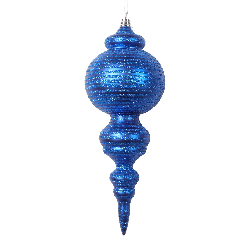 Picture of Vickerman MT224502 10 in. Matte Cone Ornament, Blue - 2 per Bag