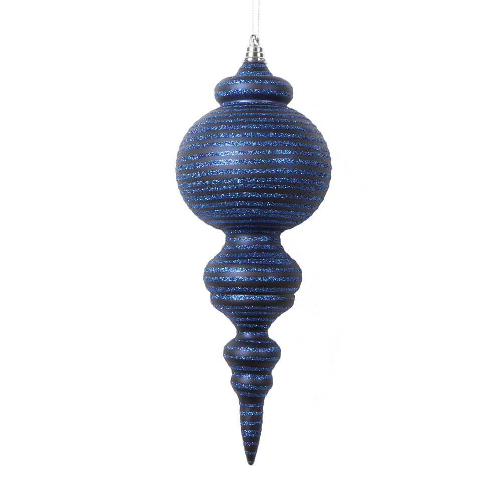 Picture of Vickerman MT224531 10 in. Matte Cone Ornament, Midnight Blue - 2 per Bag