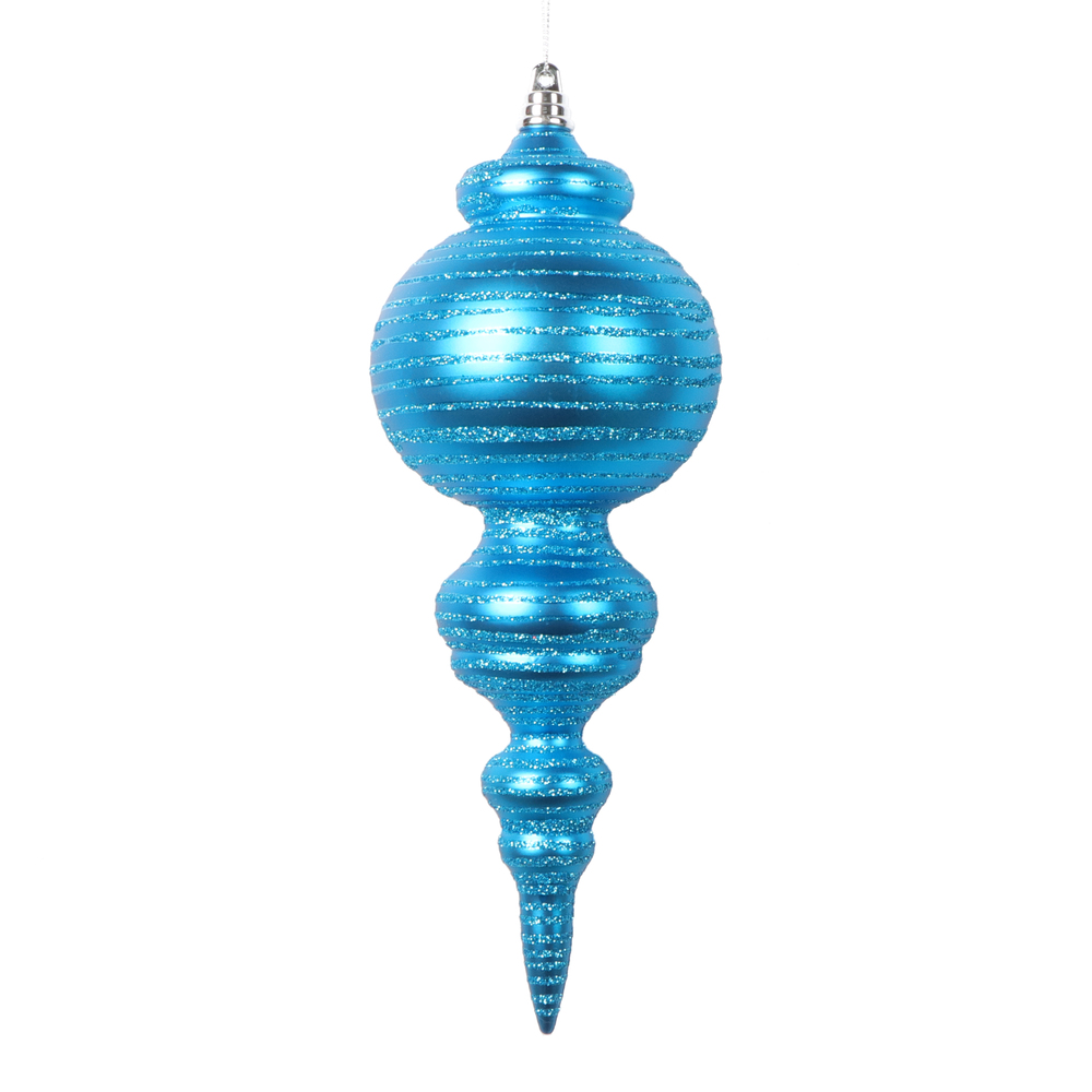 Picture of Vickerman MT224512 10 in. Matte Cone Ornament, Turquoise - 2 per Bag