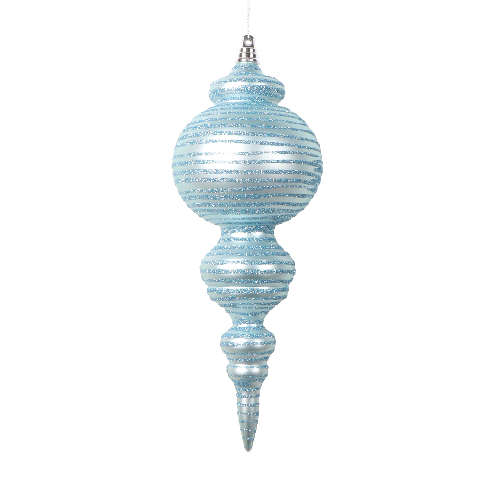 Picture of Vickerman MT224532 10 in. Matte Cone Ornament, Baby Blue - 2 per Bag