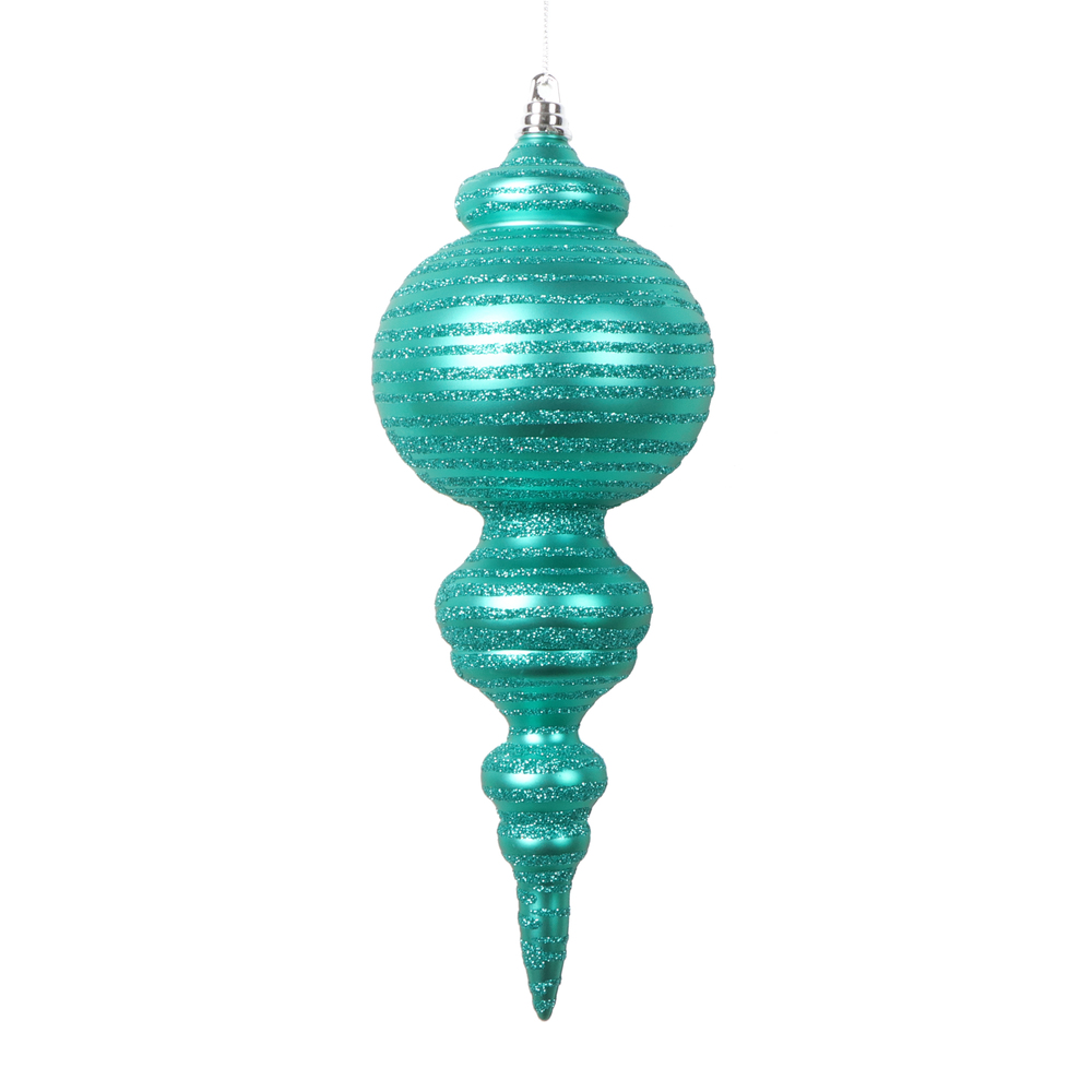 10 in. Matte Cone Ornament, Teal - 2 per Bag