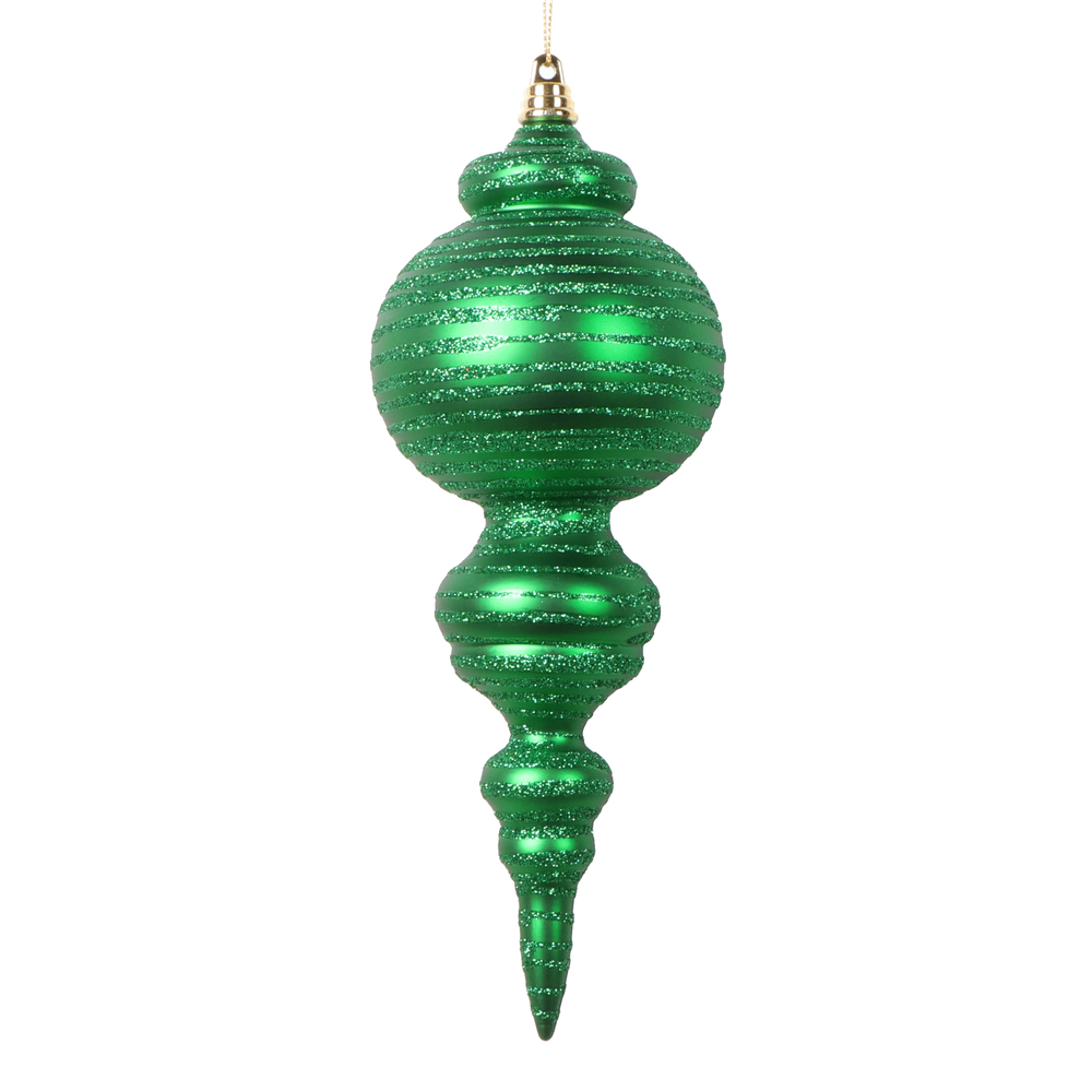Picture of Vickerman MT224504 10 in. Matte Cone Ornament&#44; Green - 2 per Bag