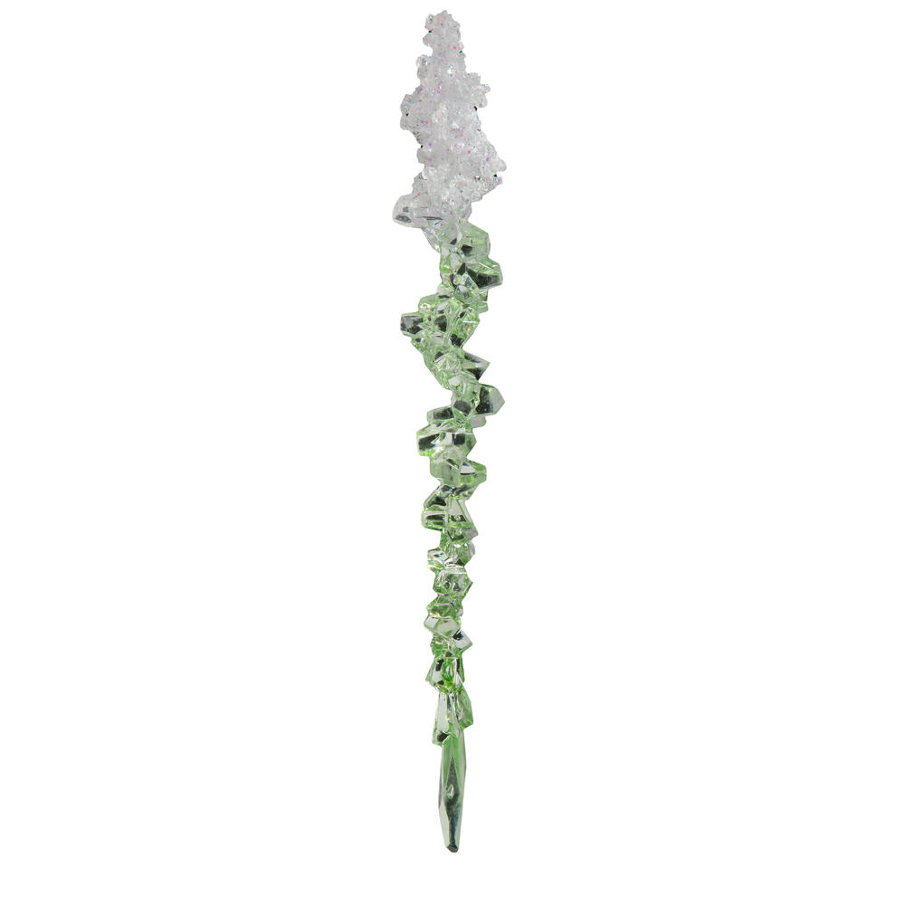 10 in. Icicle Ornament, Light Green - 4 per bag