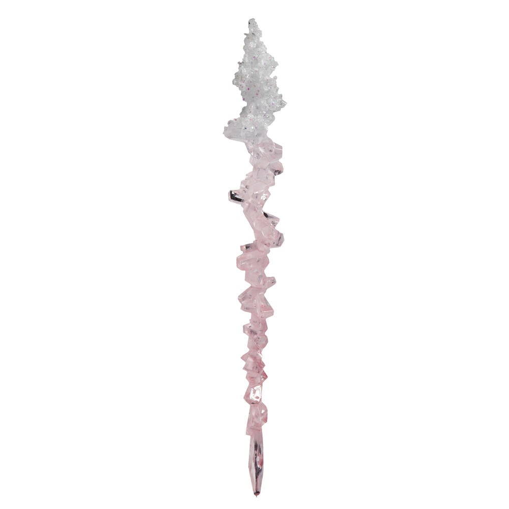 Picture of Vickerman MC225179 10 in. Icicle Ornament, Pink - 4 per bag