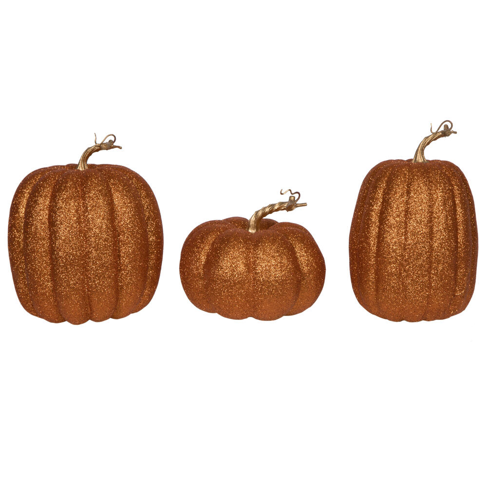 MC225718 8 in. Pumpkins for Decorating, Orange - Assorted Size - Set of 3