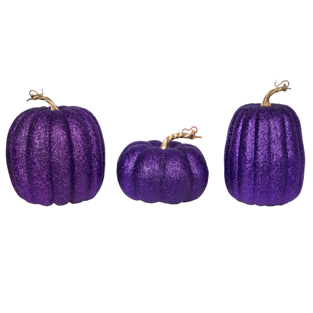 8 in. Pumpkins for Decorating, Purple - Assorted Size - Set of 3