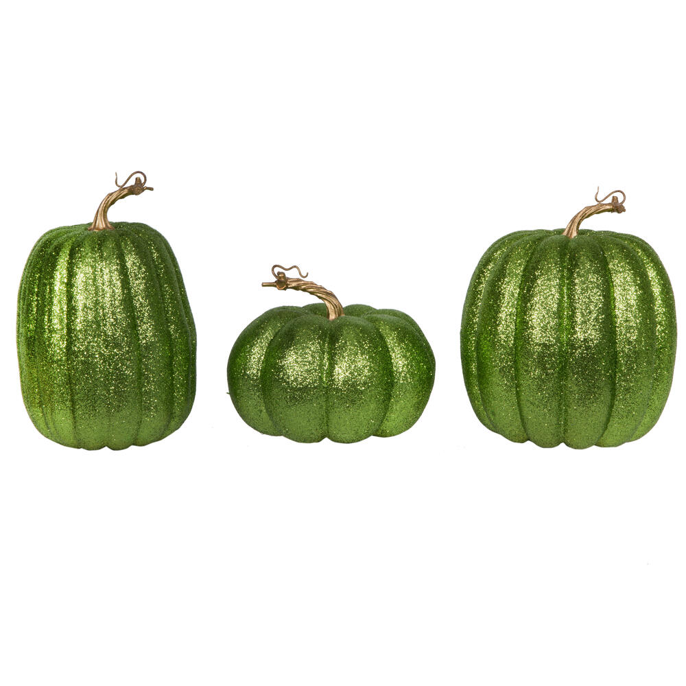8 in. Pumpkins for Decorating, Lime - Assorted Size - Set of 3
