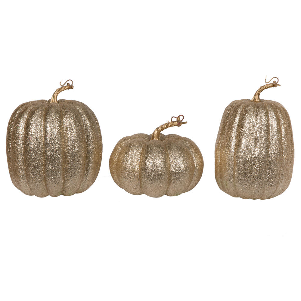 8 in. Pumpkins for Decorating, Champagne - Assorted Size - Set of 3